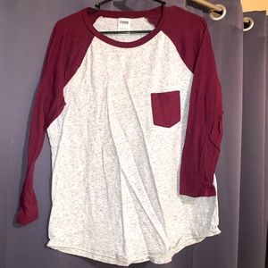 Pink Victoria Secret Baseball Tee